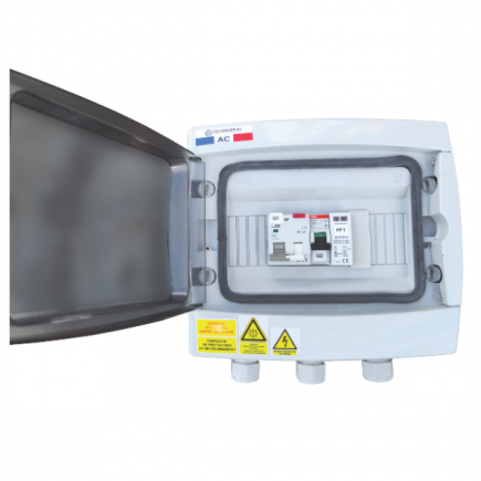 TECHNIDEAL – Coffret AC 3K monophasé 20A – Parafoudre AC - Compteur d'énergie