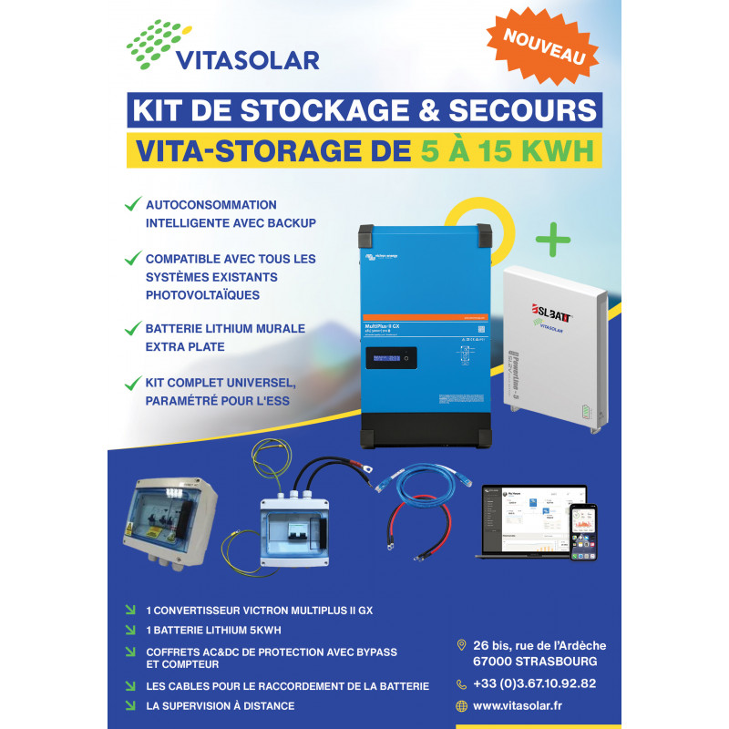 Kit Batterie VITAStorage - KIT VICTRON COUPLAGE AC 32A